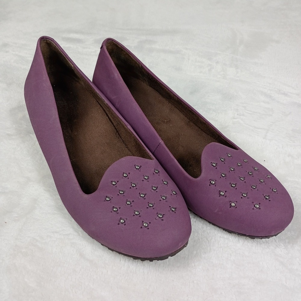 Weil Chelsea Orthaheel Purple Nubuck Studded Flats  Womens 8.5 Med‎ Dr. Weil